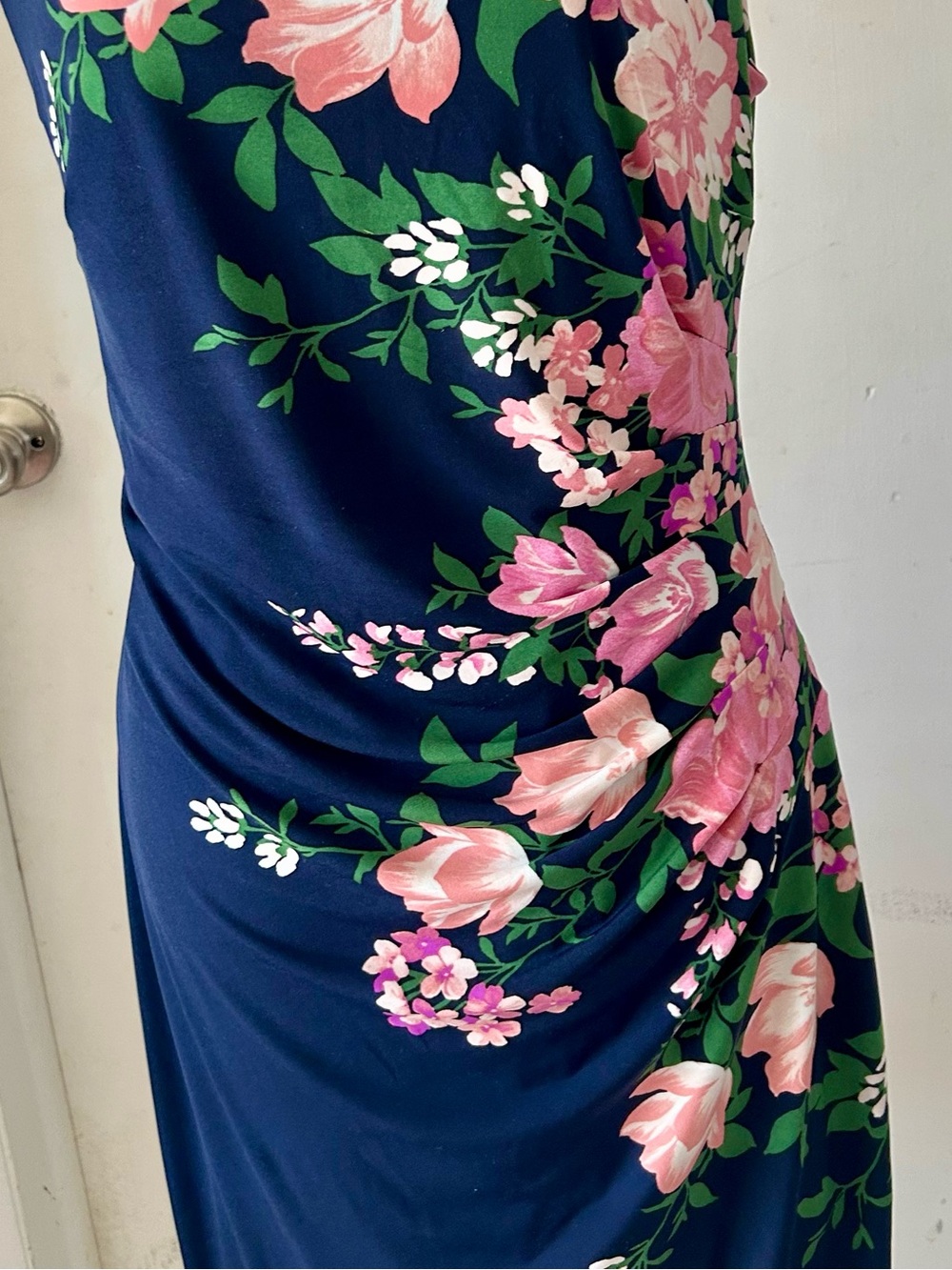 Anne Klein Navy floral Sheath Dress - Picture 2 of 8